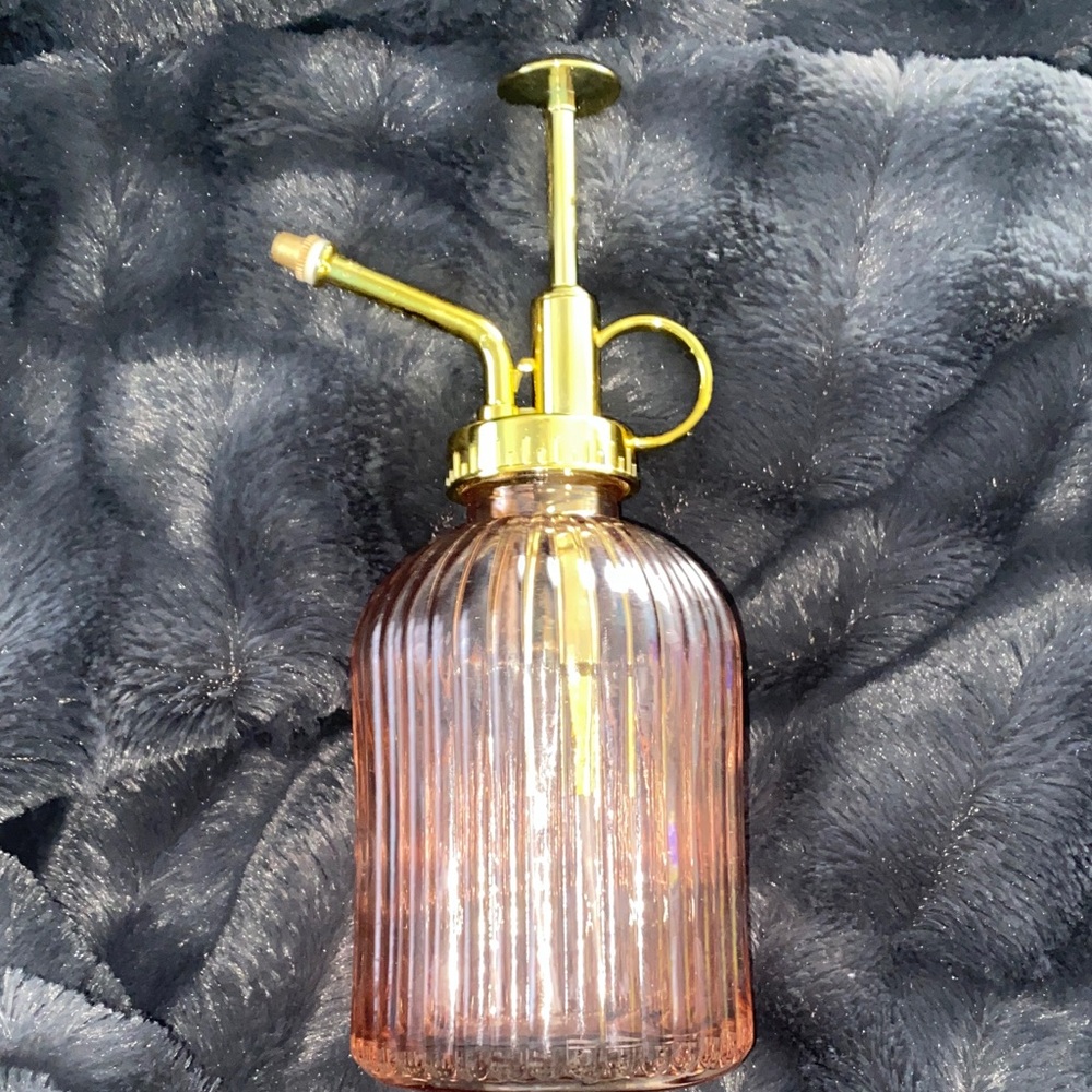 Gold and Pink Glass Plant Mister